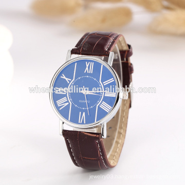alibaba top selling fashion cheap price quartz blue glass watch leather strap